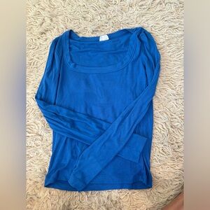Cotton On Blue Fitted Long Sleeve Blouse